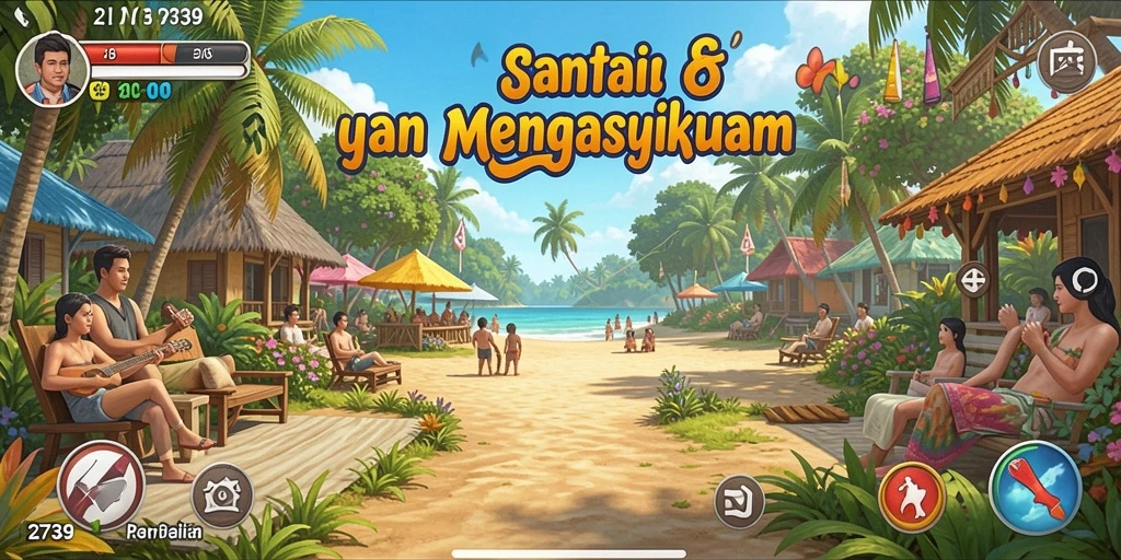 Tampilan gameplay 2739 yang ceria dan penuh warna.