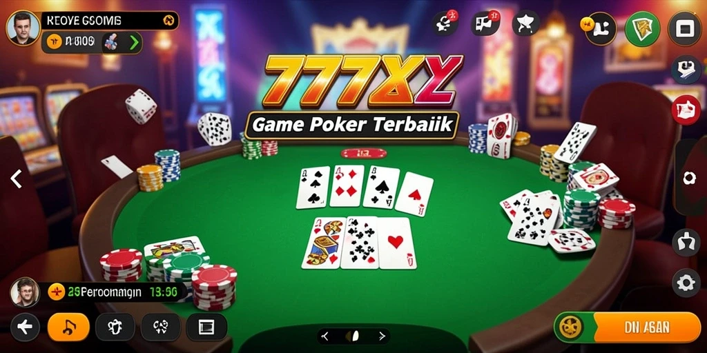 Tampilan gameplay poker yang mendebarkan di 777ZX.