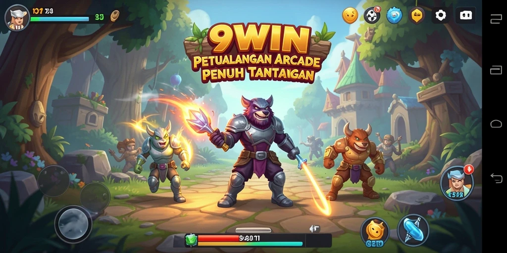 Screenshot gameplay 9WIN yang menampilkan aksi seru di level arcade.