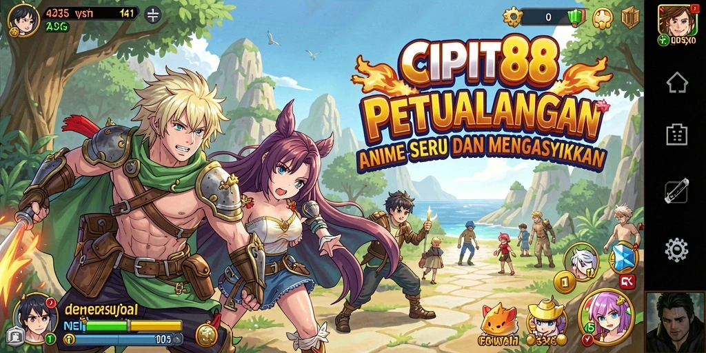 Screenshot game CIPIT88 menampilkan pertempuran seru dengan karakter Anime.