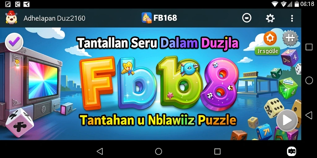 Screenshot permainan FB168 menampilkan momen seru menyelesaikan puzzle.