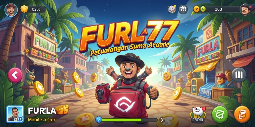 Tangkapan layar utama FURLA77 menampilkan gameplay Arcade yang seru dan penuh aksi.