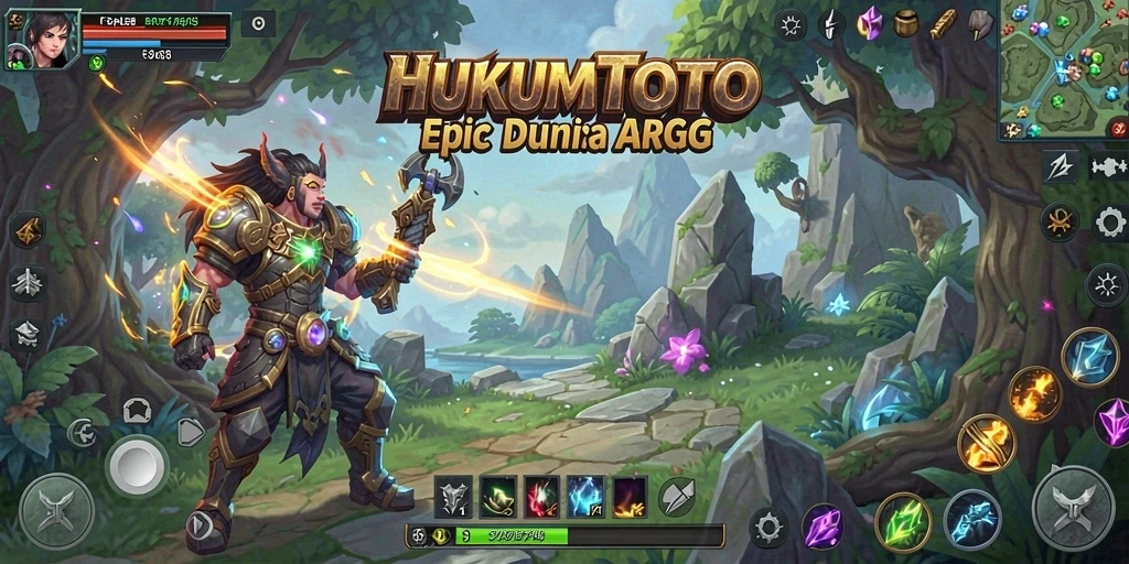 Screenshot gameplay HUKUMTOTO yang menampilkan aksi pertempuran mendebarkan.