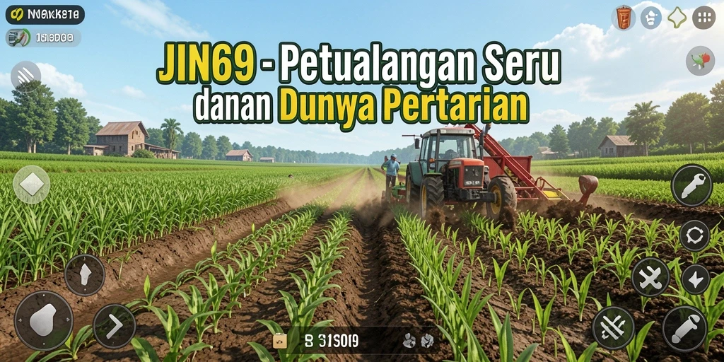 Tangkapan layar dari gameplay JIN69 yang menampilkan ladang pertanian.