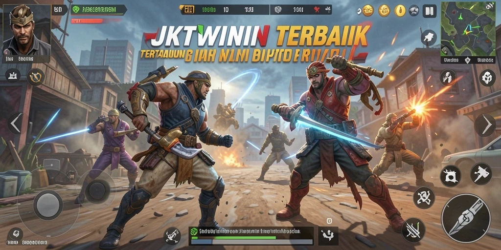 Tangkapan layar yang menunjukkan aksi seru dalam pertarungan Battle Royale.