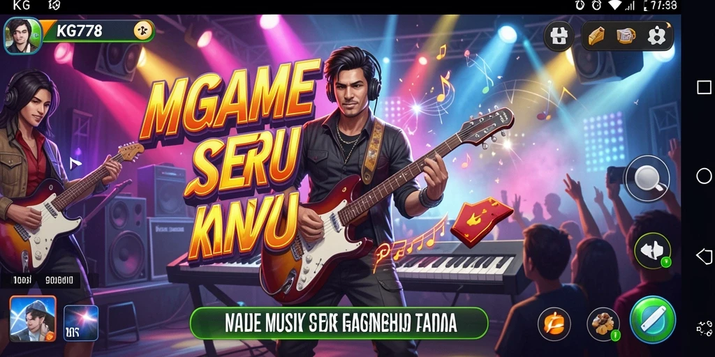 Tampilan gameplay KG778 dengan berbagai pilihan lagu.