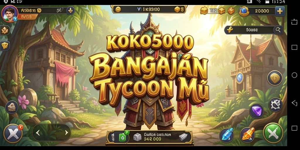 Tampilan gameplay KOKO5000 yang menonjolkan strategi bisnis di dunia Tycoon.