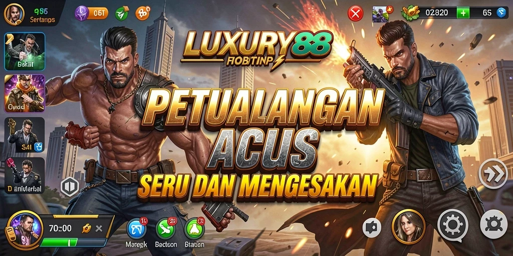 Screenshot utama LUXURY88 menampilkan gameplay seru dan dinamis.