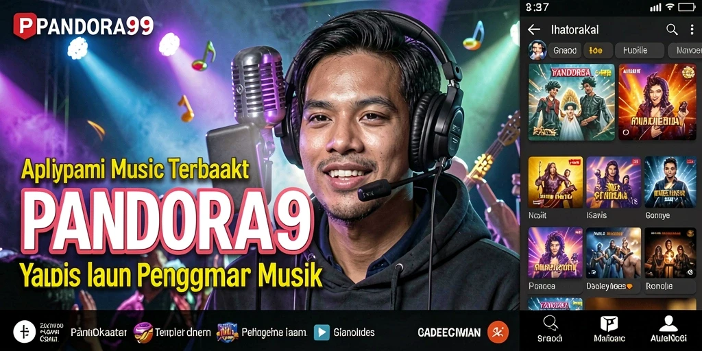 Tampilan antarmuka PANDORA99 saat memainkan musik.