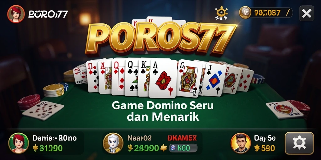 Tampilan screenshot POROS77 yang menarik dan penuh aksi gameplay Domino.