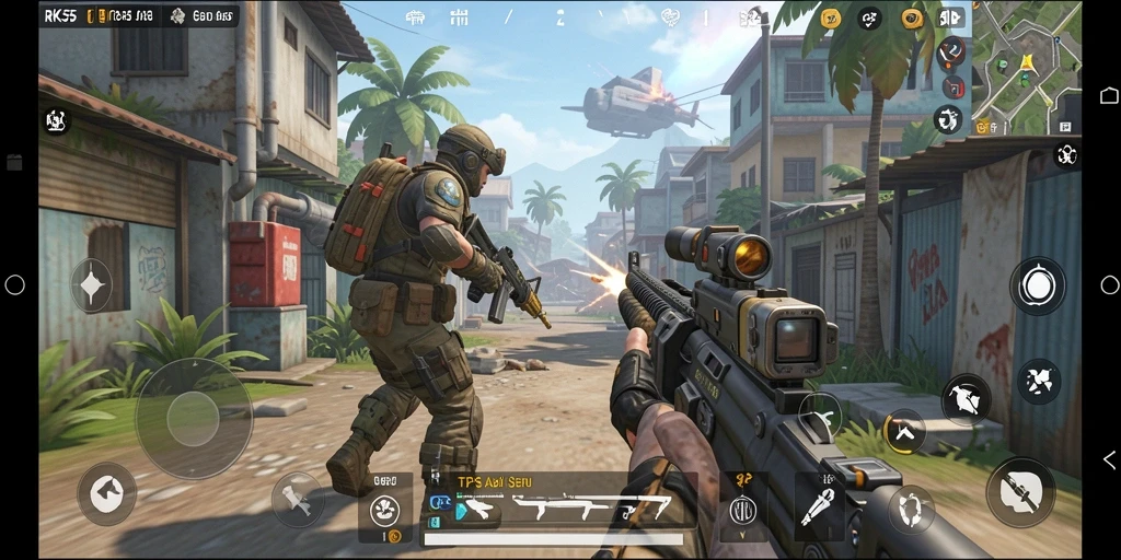 Tampilan gameplay RK55 yang mendebarkan dalam aksi TPS.