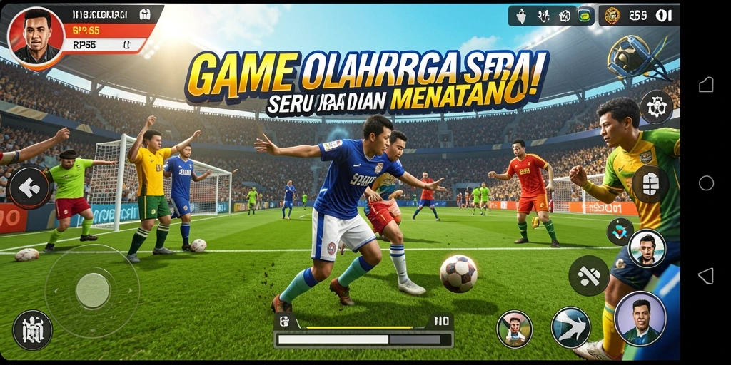 Tampilan gameplay RP55 yang mendebarkan dalam aksi olahraga.