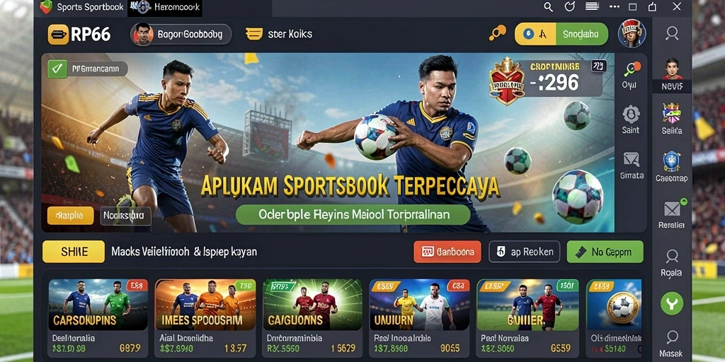 Tampilan gameplay RP66 dengan berbagai pilihan taruhan olahraga.