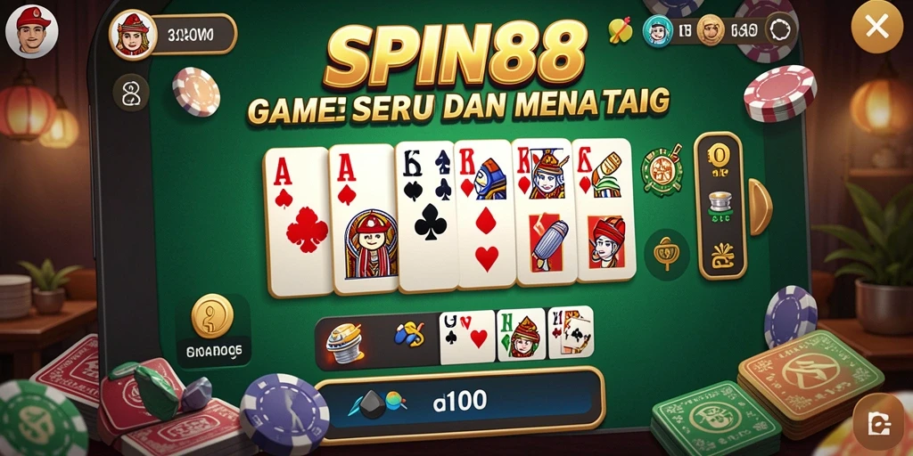 Screenshot utama SPIN88 menunjukkan gameplay seru permainan Domino.