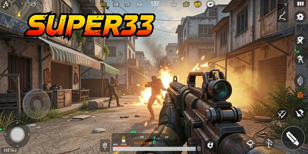 Tampilan gameplay yang seru dan aksi dramatis di SUPER33.