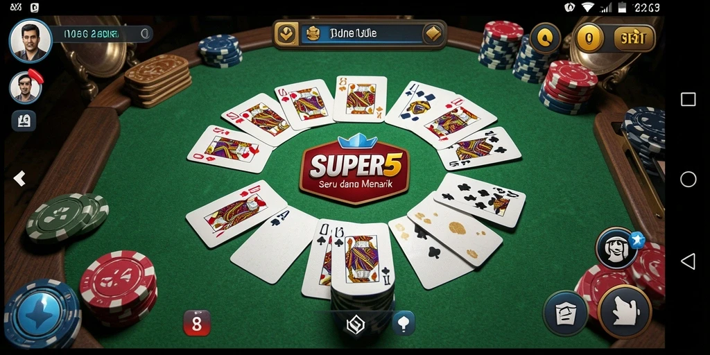 Tampilan screenshot SUPER5 saat bermain Gaple yang seru.