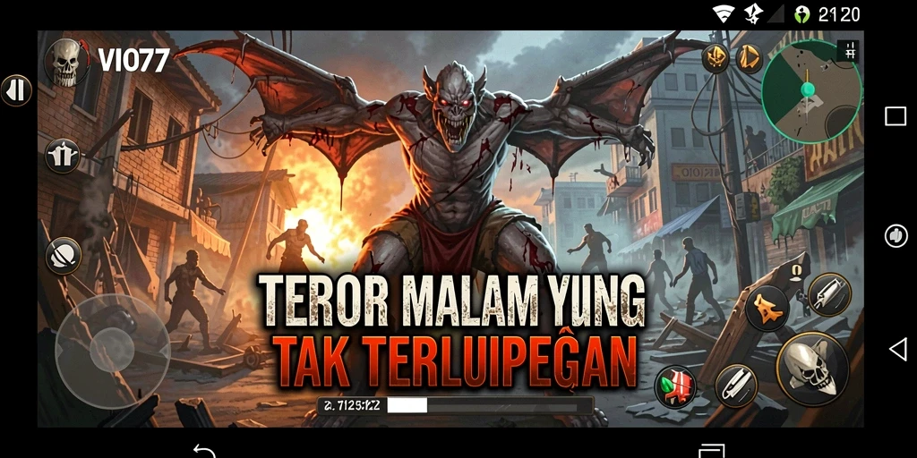 Screenshot utama VIO77 menampilkan suasana mencekam dan gameplay yang menakutkan.