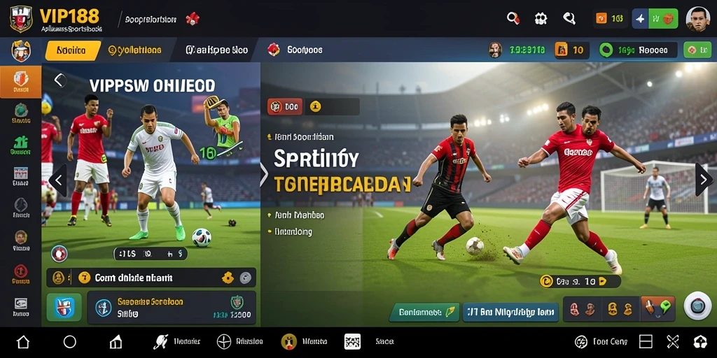 Tampilan screenshot utama gameplay Sportsbook dalam aplikasi VIP188.