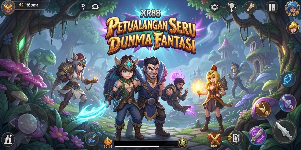 Tampilan gameplay XR88 yang mendebarkan dalam dunia fantasi.